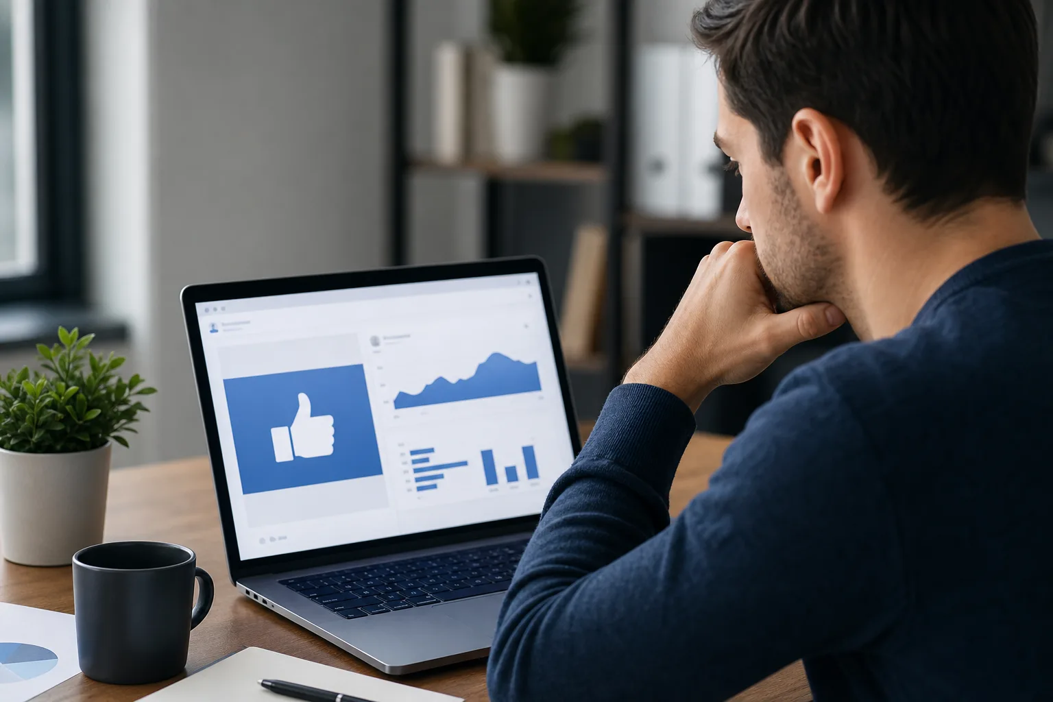 Person viewing Facebook on smartphone with vibrant social feed