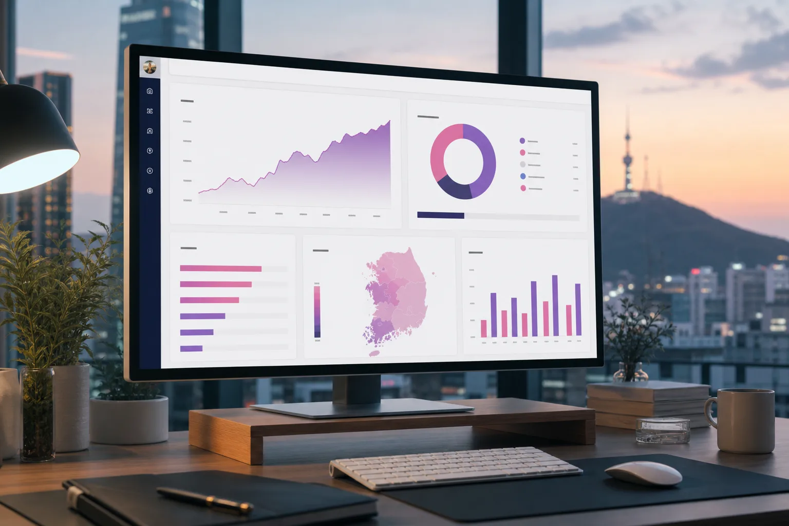 Analytics dashboard showing audience growth trends