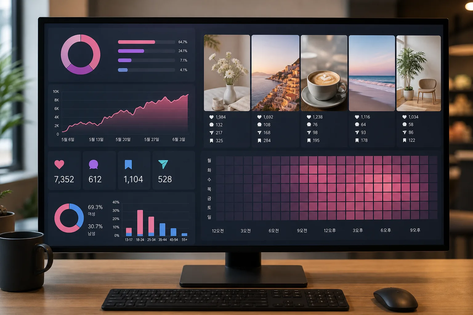 Analytics dashboard showing audience growth trends