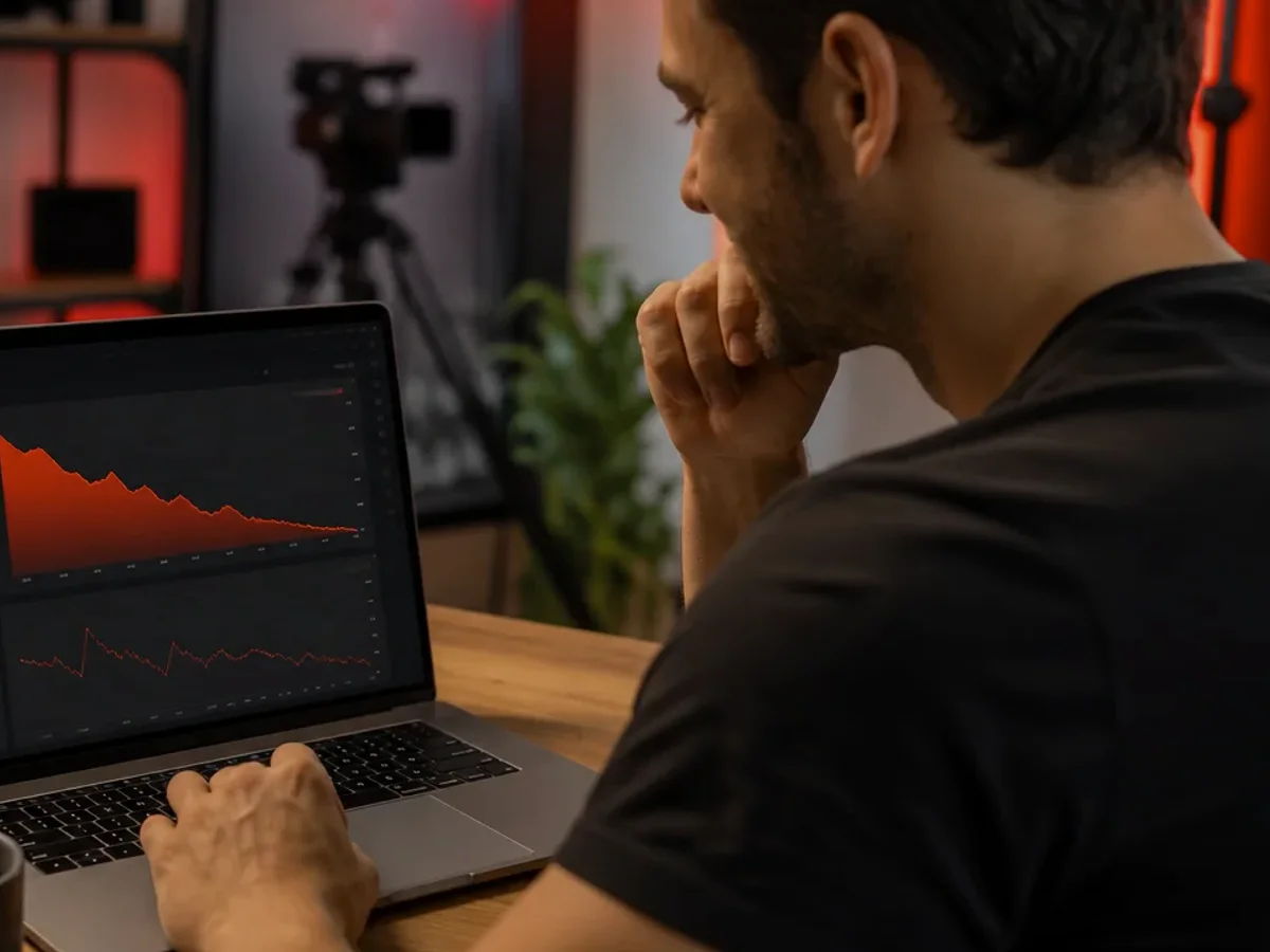 TikTok creator watching global view count rise on a trending video