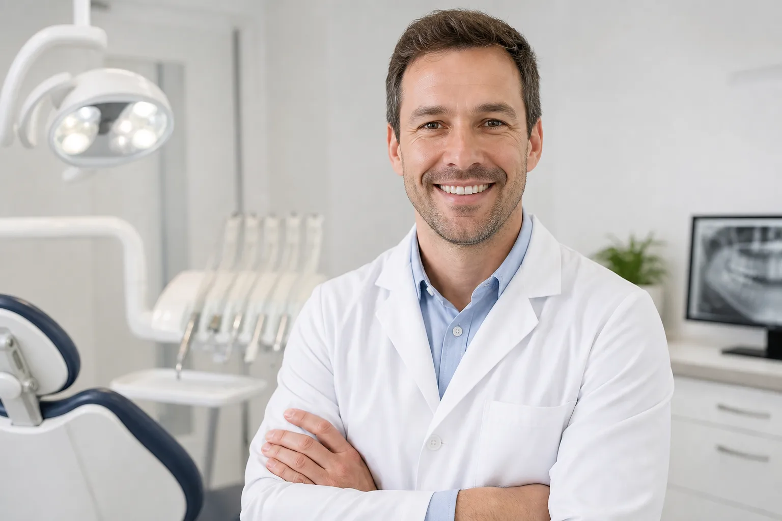 Dental professional in clinical setting