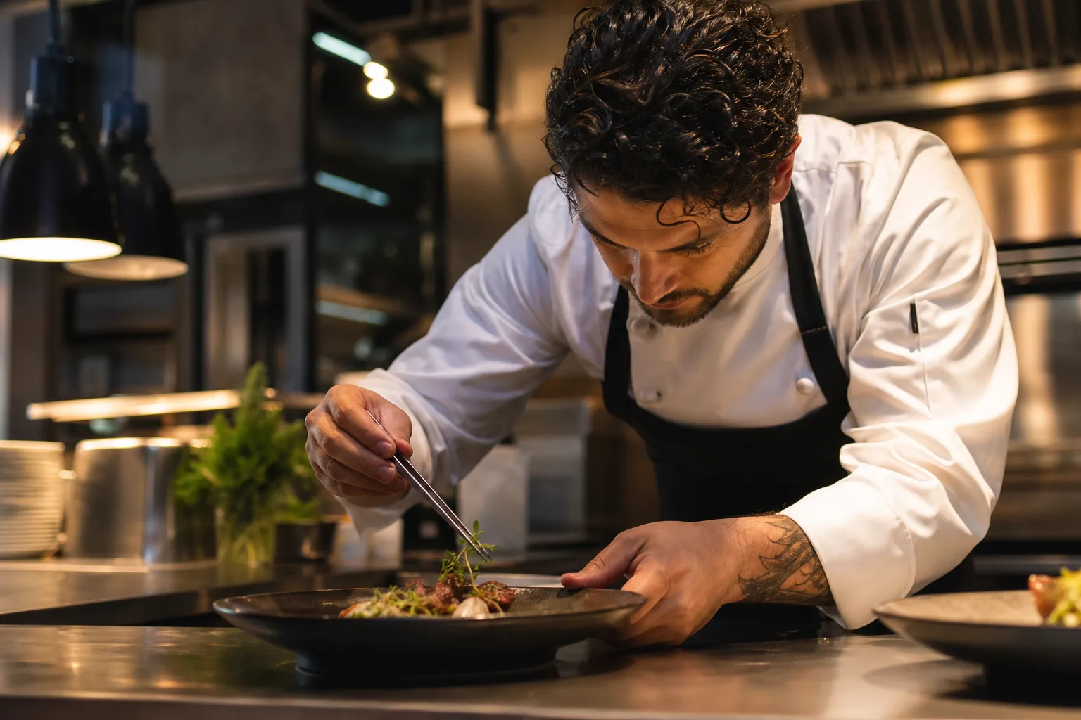 Chef cooking in a professional kitchen